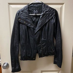 Infamous Black Leather Jacket Size S